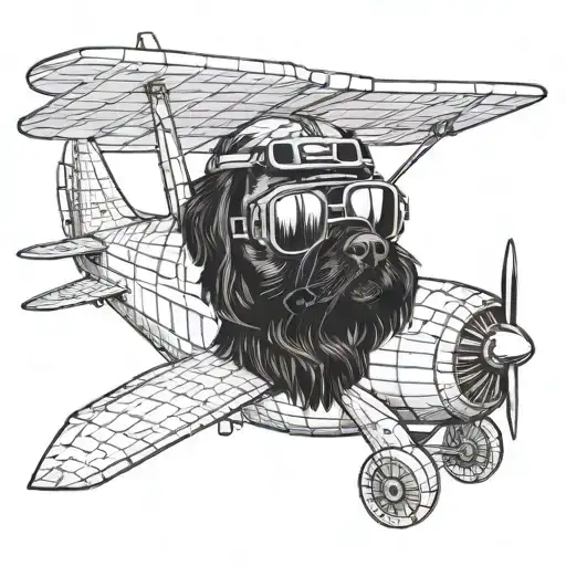 A Dog Wearing Aviator Goggles Flying A Plane