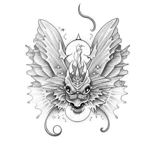 Butterflies And Dragons With The Moon