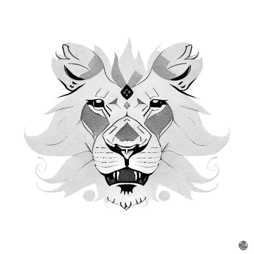 Lion Head With Open Mouth