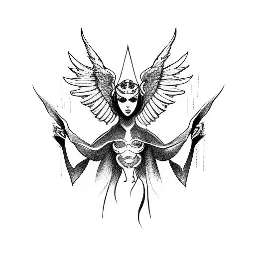 Person Being Split By An Angel And Demon