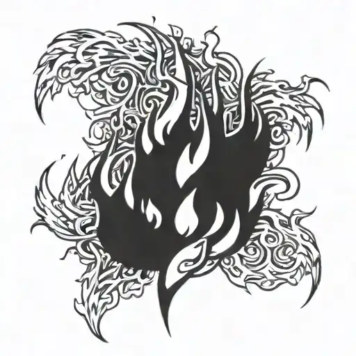 Abstract Interpretation Of Flames Intertwined With Juice Wrld 999 Logo