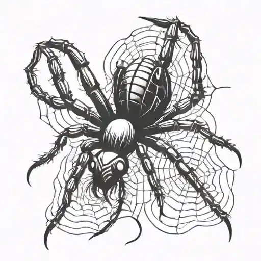 Spider Black Widows Legs With A Body Of Gun