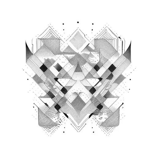 Abstract Half Sleeve Lines Design