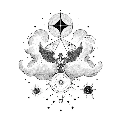 Celestial Angel Surrounded By Constellations