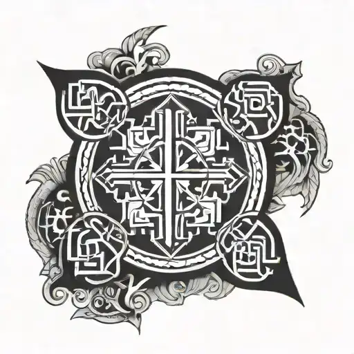 Hunab Ku Symbol Integrated In Christian Cross