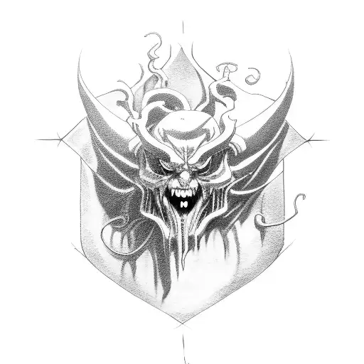 Demon Sitting On A Tombstone