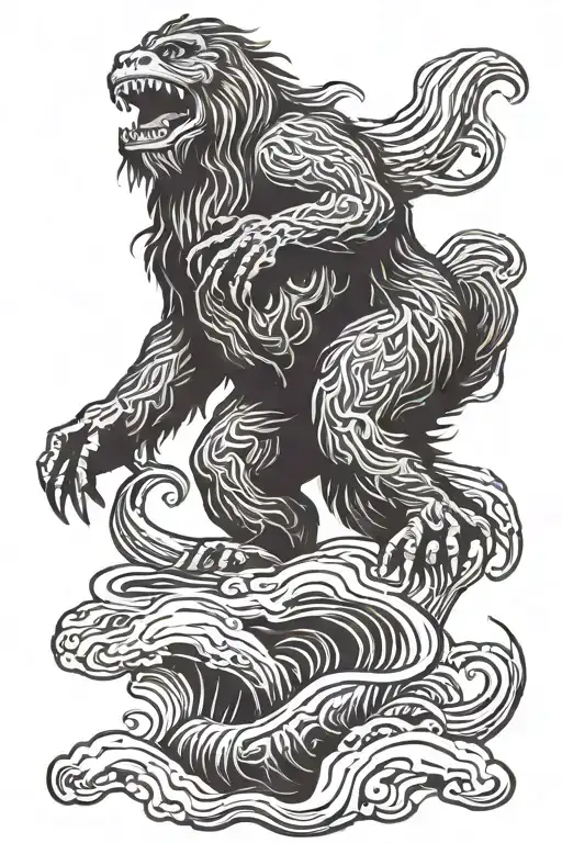 Bigfoot Riding The Loch Ness Monster