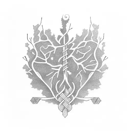 Musical Notes Forming A Tree With Roots