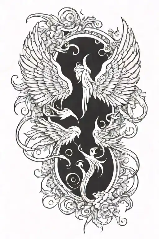 Angel Wings Sleeve Tattoo Design