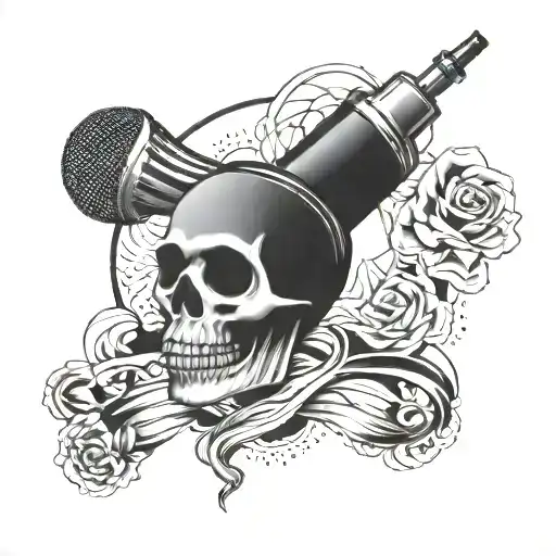 Microphone With A Skull Face Design