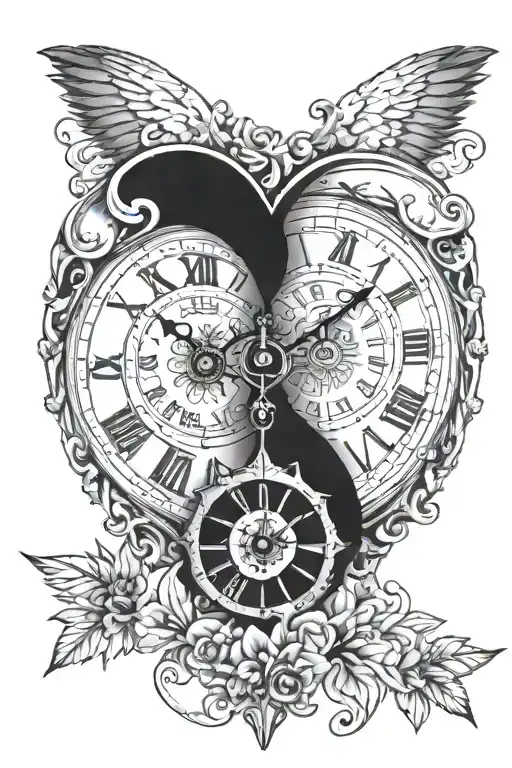 Heart Of Cristh Together With A Roman Clock