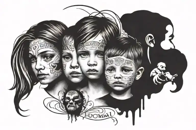 Tattoo With Names Of Children Children Roman Daniil Nikita
