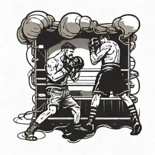 A Dynamic Boxing Ring Scene With A Gritty Underground Feel