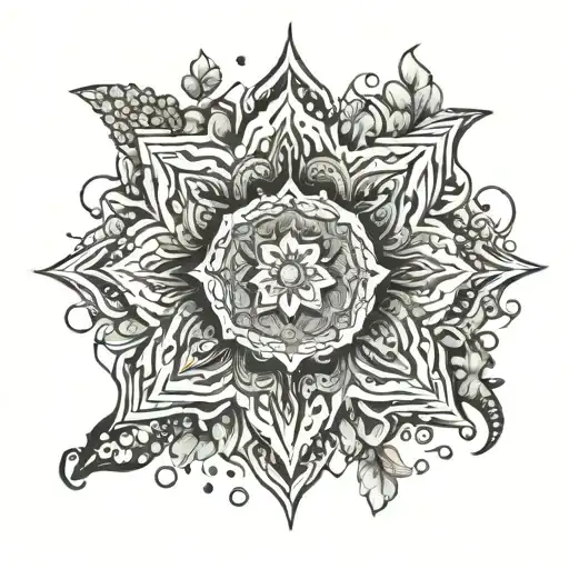 A Mandala Design Incorporating Elements Of The Sea And Nature