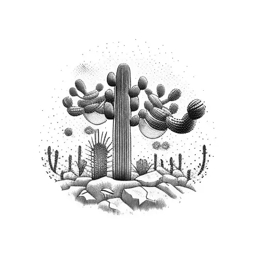 A Trail Runner Running Through A Cactus Forest