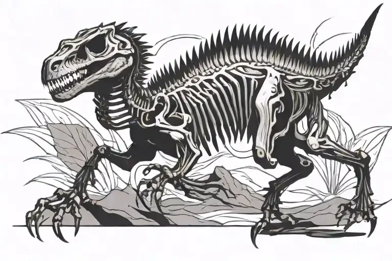 Velociraptor Skeleton Running