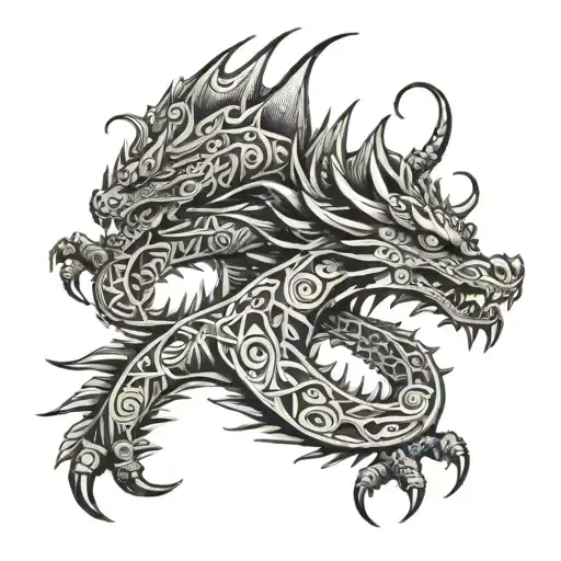 Aztec Dragon Tattoo Design