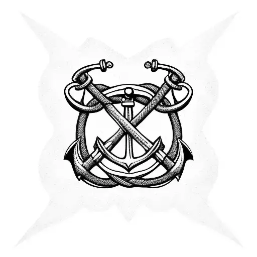 Anchor With Rose And Rope