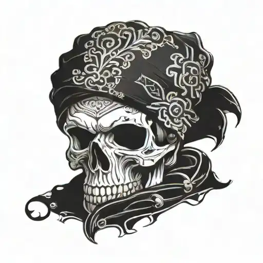 Skull Wearing A Bandana
