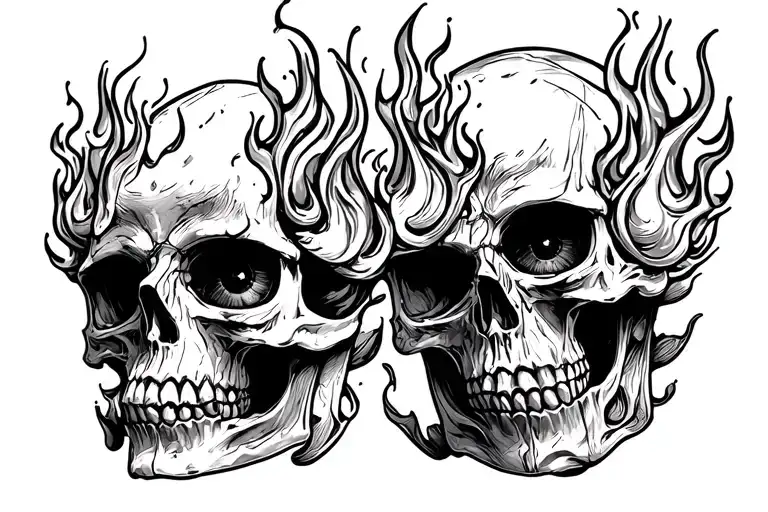 Skull With Fire In Eyes