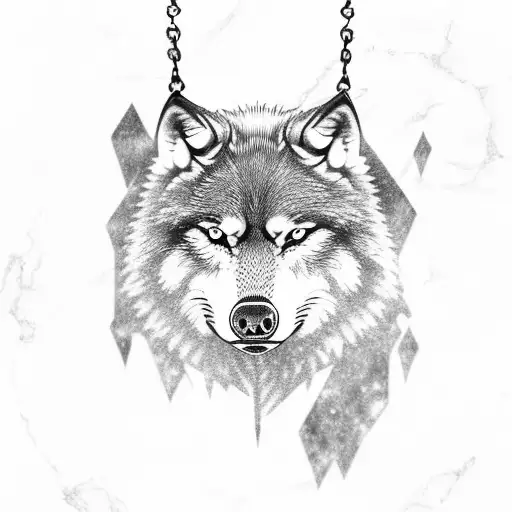 A Majestic Wolf Wearing An Aries Necklace