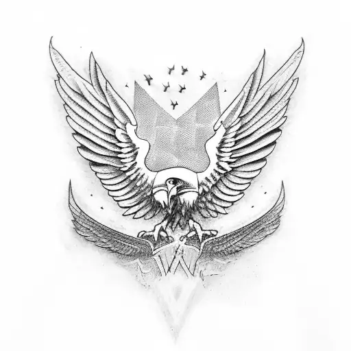 American Eagle With Wings Extended