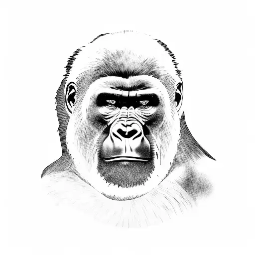 A Majestic Gorilla Standing On Top Of A Mountain Peak Surrounded By Cherry Blossoms