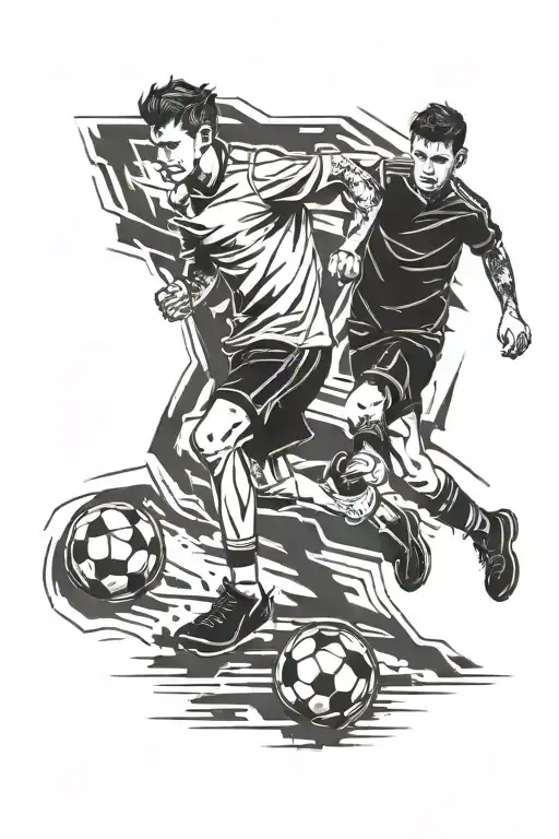 Young Guy And His Fahter With A Soccer Ball Walking Hand In Hand