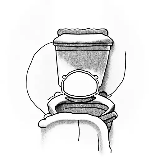 A Man Sittin On A Toilet On Tiop Of The Planet