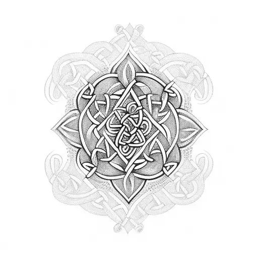 Hawaiian Shoulder Tribal Tattoo With Celtic Runs