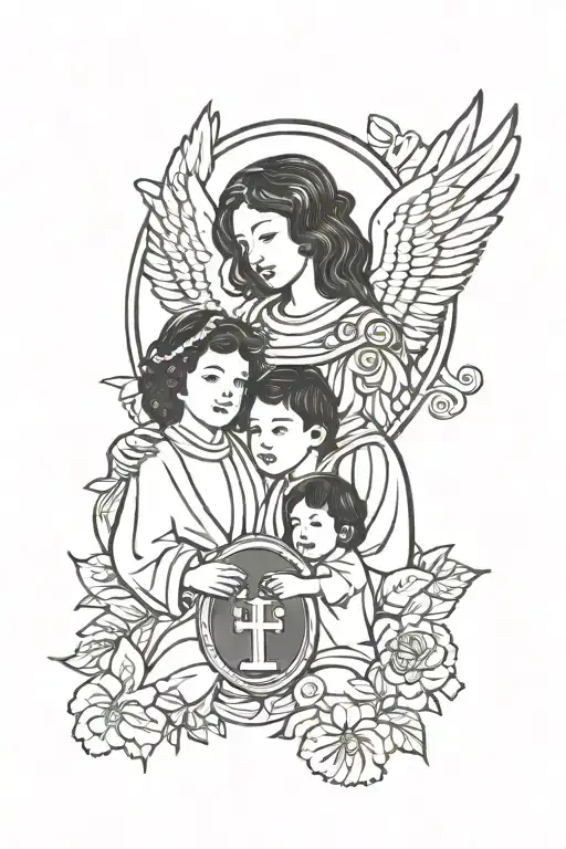 Family And Medal Saint Bento With Angel