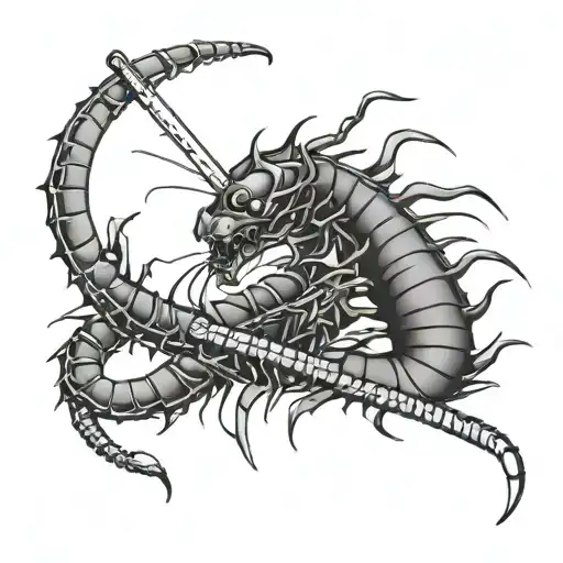 Katana With Centipede