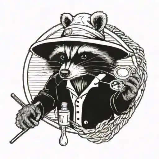 Raccon Dressed Like Doctor Holding Dna Sample