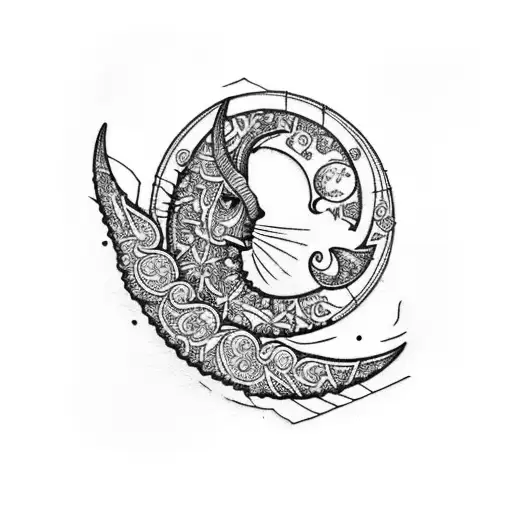 A Crescent Moon Made Up Of Intricate Book Pages