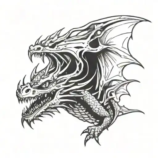 European Dragon Flying Down Open Mouth