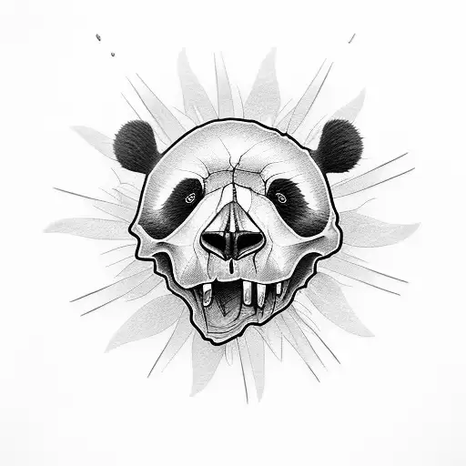 Panda Skull Sunflower Skateboard