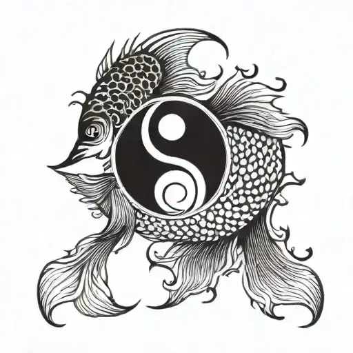 Simple Ying Yang Shaped Fish