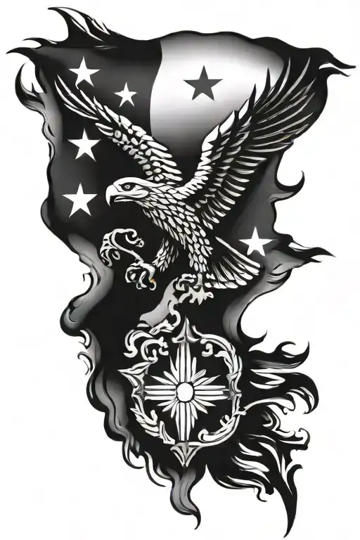 Filipino Flag With Eagle