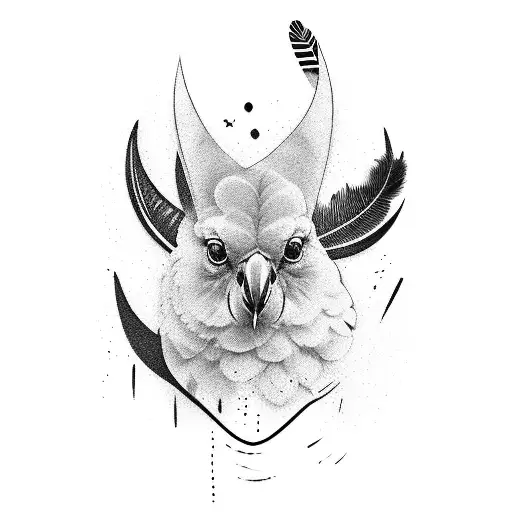 Cross Cockatoo Feather Kangaroo Paw Print