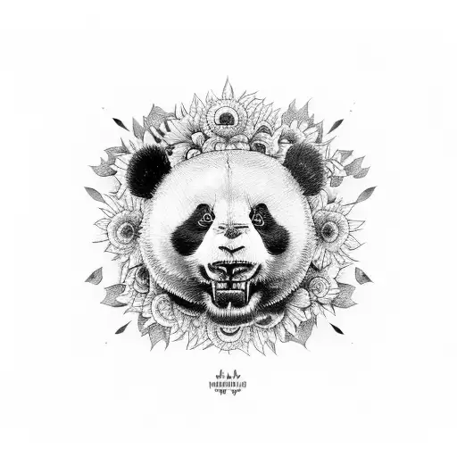 Panda Half Skull Sunflower Skateboard