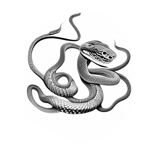 A Snake Wrapped Around A Vintage Car