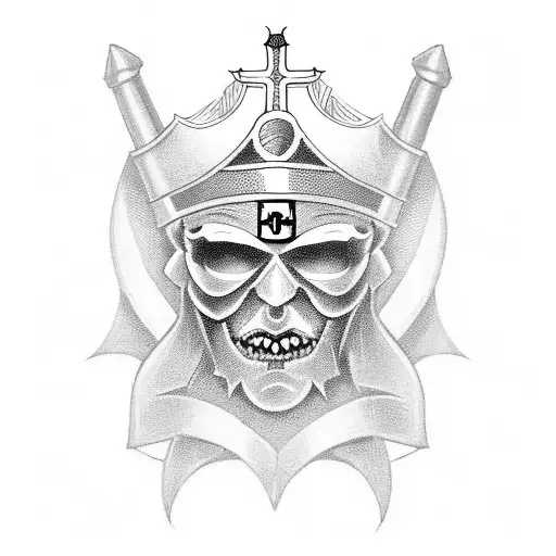 A Mafia Boss Wearing A Crown With The Emblem Of The Knights Templar
