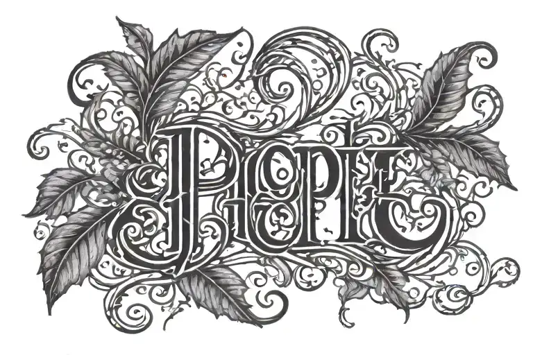 The Word Hope With A Semi Colon And Vines Wrapped