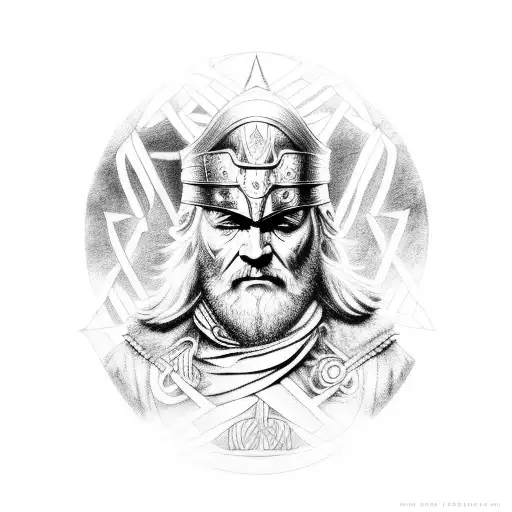 Odin Portrait With The Words My Sacrifice And Suffering Are Sacred