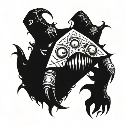 A Beholder Monster Shaped Like A D20 Dice