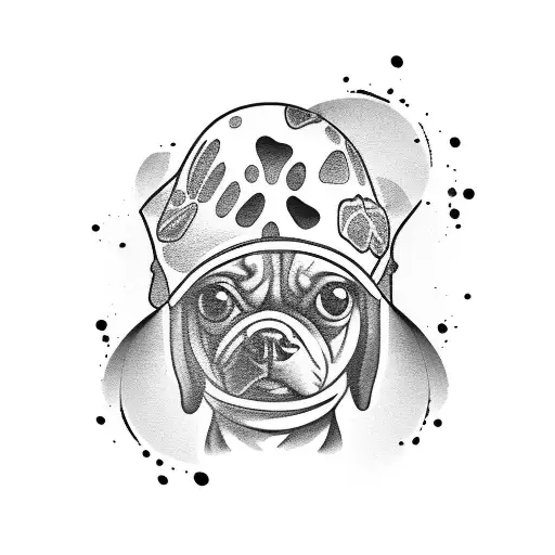 Dog Paw Prints With A Parrot