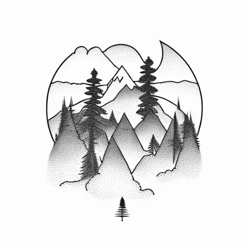 Nature Mountains And Trees With 05-05-23