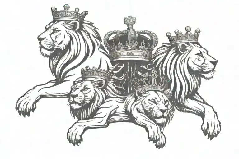 Lions With Crown