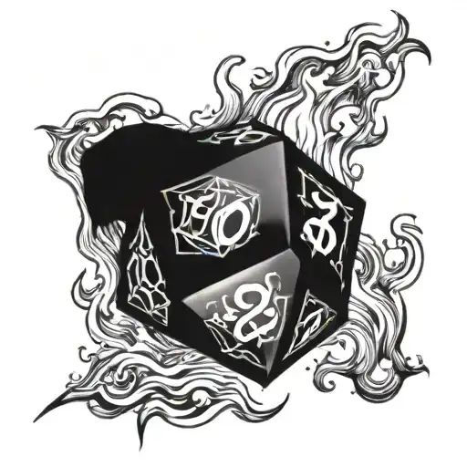 D 20 Dice On Fire