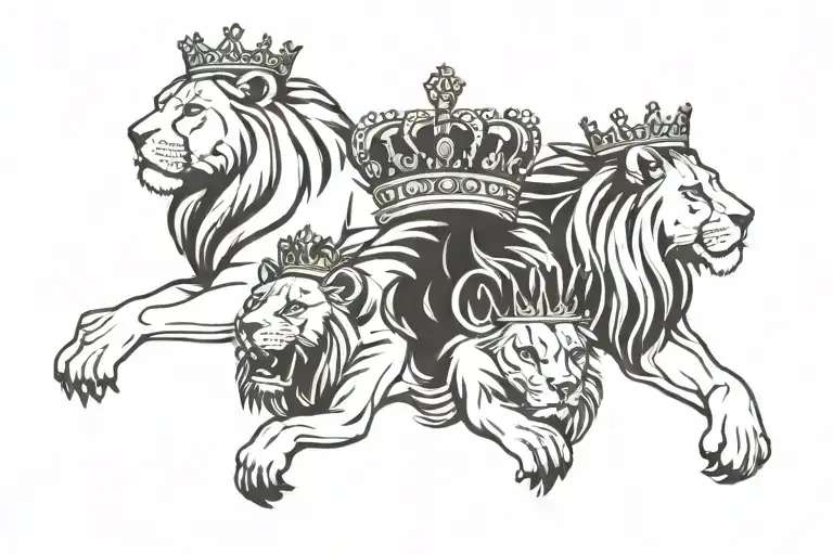 Lions With Crown